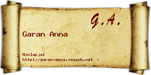 Garan Anna névjegykártya